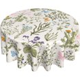 thumbnail image 1 of Nappe de Printemps Ronde 60 Pouces Aquarelle Feuille Verte Botanique Colorée Florale Papillon Nappe Décorative Résistante aux Plis pour Maison Cuisine Table de Salle à Manger Fête Pique-Nique, 1 of 6