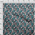 thumbnail image 3 of oneOone Viscose Jersey Teal Green Fabric Sea Shells Pattern Craft Projects Decor Fabric Printed By The Yard 60 Inch Wide, 3 of 4