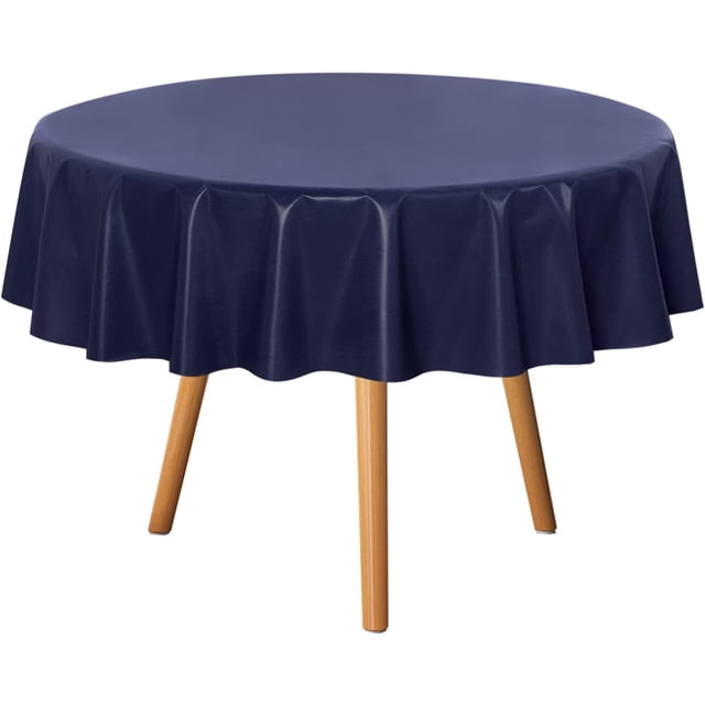 Nappe Ronde en Plastique Transparent Vinyle PVC Protège-Nappe Anti-Déversement d'Huile Essuyable Propre Housse de Table pour Tables à Manger Fêtes Camping Cristal Clair