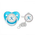 thumbnail image 1 of XZNGL Pacifier Clips Baby Girl Baby Pacifier 26 Letter Name Initials Clip Silicone Baby Pacifier Golden Shiny Newborn Pacifier Silicone Pacifier Clip, 1 of 4