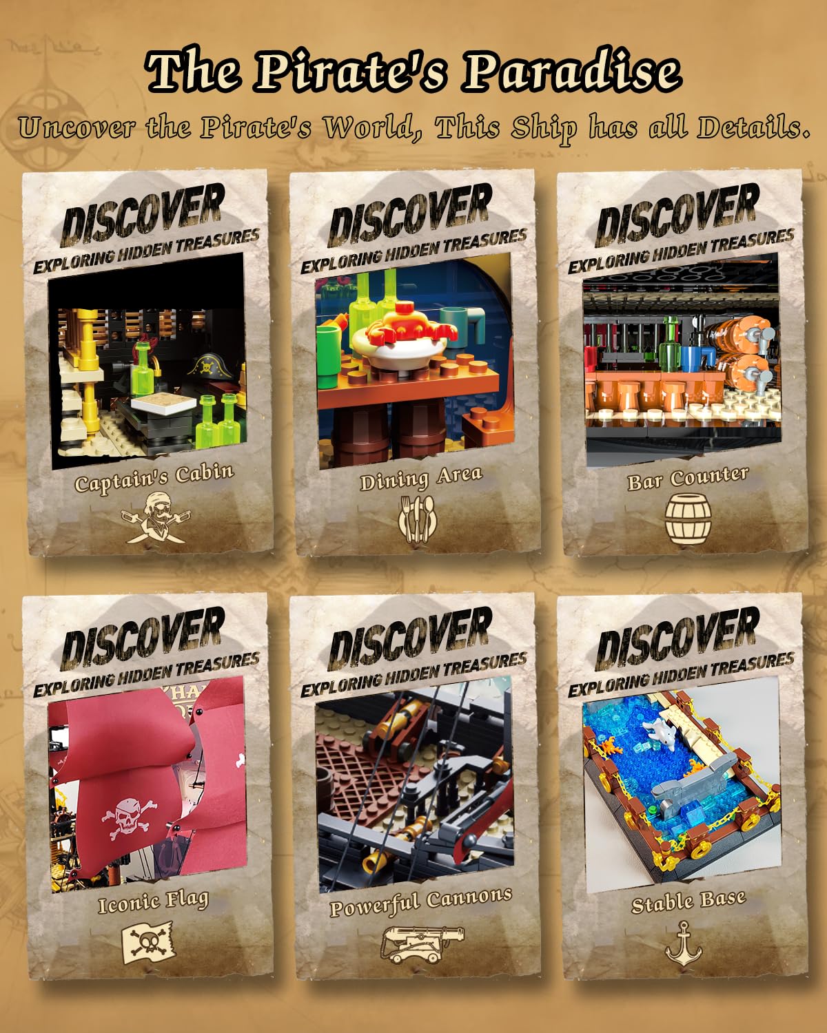 Adult Pirate Ship Building Kit, Queen Anne's Revenge Pirate Ship
