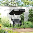 thumbnail image 2 of Outsunny Chaise Balançoire de Patio 1 Place avec Auvent Réglable et Coussins, 2 of 9