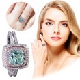 thumbnail image 2 of Bague Mode pour Femme Verte Diamant Rond Bague de Mariage Cadeau Bague 1 Pce, 2 of 9