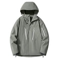 thumbnail image 4 of Lovzfmll Men's Rain Jacket Waterproof Windproof Hooded Outdoor Shell Army Green, S, 4 of 4