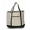 thumbnail image 3 of Deluxe Heavy Cotton Canvas Large Tote Bag (Black) (Single), 3 of 4