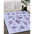 thumbnail image 3 of Ahgly Company Tapis d'Intérieur Rond Lavable en Machine Lavande Bleu Transitionnel, 7 Pieds Rond, 3 of 7