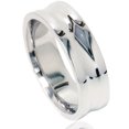 thumbnail image 1 of Mens High Polished Grooved Wedding Band Ring 10K White Gold, 1 of 3
