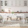 thumbnail image 3 of BeesClover Dining Table for 6-8 Person Farmhouse Large Rectangular Kitchen Tables Mid-Century Modern Kitchen Table with Sturdy Metal Legs for Small Kitchens, Dining Office Areas, 3 of 6