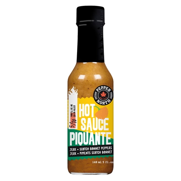 Pepper North Jerk + Scotch Bonnet Peppers Hot Sauce, Made in Canada, 148ml