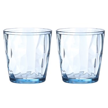 Unique Bargains 7oz Acrylic Drinking Glasses, 2Pack Plastic Reusable Tumblers Drinkware for Home Outdoors, Sky Blue