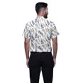 thumbnail image 3 of BESTMAN Chemise en Coton pour Hommes à Manches Courtes Imprimée Col Mandarin Chemise Décontractée, 3 of 5