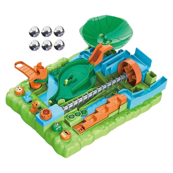 Yinanstore Jeu de Société Familial Enfant Course de Marbres Blocs de Construction pour Âge 3 4 5 6 7 8+ Vert