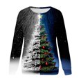 thumbnail image 4 of Costumes de Noël en Solde Mode Femmes Imprimé Manches Confortable Respirant Sweat-Shirt Col Rond Grande Taille pour Femmes, 4 of 5