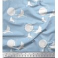 thumbnail image 1 of Soimoi Poly Georgette Fabric Bamboo Tree,Moon & Stork Bird Print Fabric by The Yard 42 Inch Wide, 1 of 3