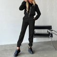 thumbnail image 2 of Cathalem Womens 2 Pieces Outfits Pants Cotton Matching Sets,Black M, 2 of 5