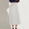 thumbnail image 4 of Womens Solid Pleated Elegant Midi Elastic Waist Maxi Skirt, 4 of 6