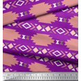thumbnail image 2 of Soimoi Purple Cotton Poplin Fabric Aztec Geometric Print Fabric by Yard 56 Inch Wide, 2 of 3