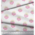 thumbnail image 3 of Soimoi Moss Georgette Fabric Leaves & Floral Block Decor Fabric Printed Yard 42 Inch Wide, 3 of 3