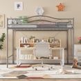 thumbnail image 3 of Twister.CK Loft Bed Twin Size, Metal Twin Loft Bed with Ladder & Safety Guardrail, Space-Saving, Noise Free, No Box Spring Needed, Easy Assembly, 400 Lbs, Gray, 3 of 6