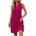thumbnail image 2 of Ovzne Robes Grande Taille pour Femmes Rondes Robe d'Été Femmes Printemps et Été Tempérament Élégant Robe Sans Manches Col en V Robe Plissée Robe de Vacances Liquidation, 2 of 7