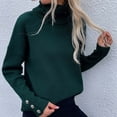 thumbnail image 5 of Yuyuzo Womens Sweater Long Sleeve Pullover Turtleneck Tops with Button Cuff Winter Fall Casual Solid Color Sweaters, 5 of 5