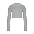 thumbnail image 4 of Yuyuzo Hauts de Sortie pour Femmes Chandails à Manches Longues Col Rond Crop Top Décontracté Ajusté T-Shirts Basiques, 4 of 5