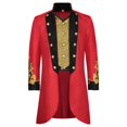 thumbnail image 1 of Mens Coat Solid Color Fashion Retro Men'S Stand Clothing Cosplay Red Xxl, 1 of 6