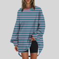 thumbnail image 1 of RXIRUCGD Chandail en Molleton Oversize à Col Rond pour Femmes Imprimé Manches Longues Tunique, Marine, Taille : S, 1 of 5