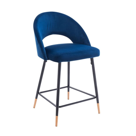 Plata Décor Velvet Stool with Black Metal legs