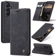 CaseMe Leather for Samsung Galaxy S26 / S26 Pro 5G Case, Flip Wallet Leather Case with Card Holder Magnetic Closure Shockproof Kickstand Protective Phone Cases Cover for Galaxy S26 / S26 Pro 5G 6.3"