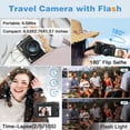 thumbnail image 2 of Appareil Photo Numérique 4K Mise au Point Automatique et Anti-Tremblement 48MP Appareil Photo de Vlog avec Carte SD, Écran Rabattable 3 Pouces 180° Appareil Photo Compact avec Flash Zoom Numérique 16X Appareil Photo de Voyage, 2 of 7