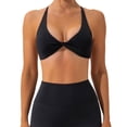 thumbnail image 1 of Youkk 1 Set Chinlon Nylon Sports Underwear Solid Color Replacement Breathable Wire Free Running Jogging Bodybuilding Vest Bra Black S, 1 of 6