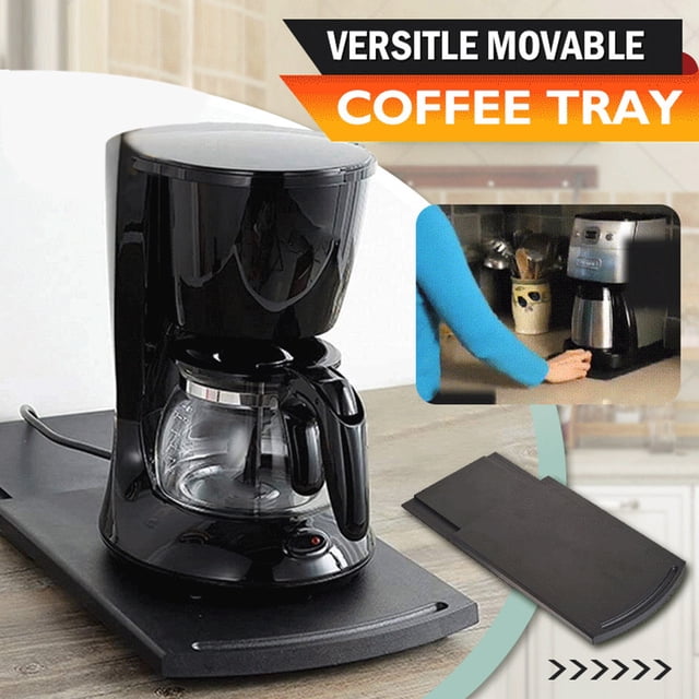 SMihono Bathroom and closet organizers Versitle Movable Coffee Tray Coffee Machine Base Handy Caddy Household Stretchable Sliding Kitchen Cabinet Mobile Rack shoe rack and storage