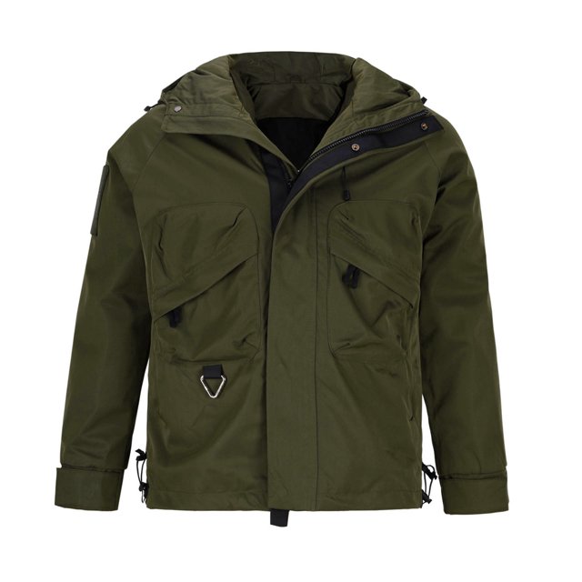Pisexur Veste Coupe-Vent Homme Décontractée Unie à Multiples Poches à Capuche à Fermeture Éclair Garde au Chaud à Manches Longues Veste de Randonnée Homme Imperméable Grande Taille Vestes pour Hommes