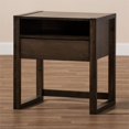thumbnail image 3 of Baxton Studio Table de Chevet Contemporaine Inicio 1-Tiroir en Bois Brun Cendré, 3 of 8