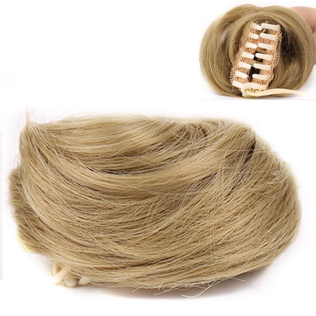 Pièce de Cheveux Chignon Décoiffé à Clipser Extensions de Cheveux à Griffes Queue de Cheval Naturelle Peignes Synthétiques Ajout de Volume Capillaire pour Femmes
