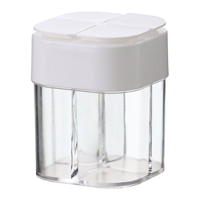 Oleegame 1PC Produce Storage 4 In 1 Seasoning Bottle Plastic Sal Tank Combination Sealing Moisture Proof White
