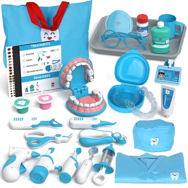 Ensemble de Jouets de Docteur, Ensemble Médical de Dentiste pour Jeu d'Imitation avec Accessoires Médicaux, Jouet d'Habillage de Docteur et Dentiste pour Filles de 3 4 5 6 Ans, Ensemble de Jouets de Dentiste pour Filles Cadeau Idéal