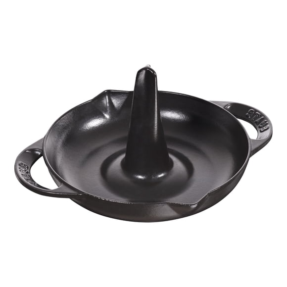 STAUB Specialities 24 cm Cast Iron Round Roaster, Black