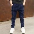 thumbnail image 2 of Jeans Coupe Droite Régulière pour Garçons - Pantalon en Denim Décontracté, Extensible, Taille Élastique, 4-14 Ans, 2 of 6