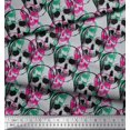 thumbnail image 2 of Soimoi Cotton Voile Fabric Skull Halloween Decor Fabric Printed Yard 42 Inch Wide, 2 of 3