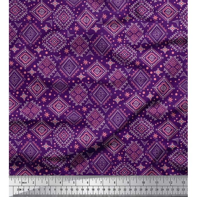 Soimoi Georgette Viscose Fabric Aztec Southwestern Print Sewing Fabric Yard 42 Inch Wide