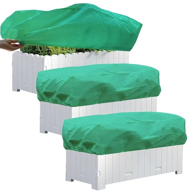 3Pcs Rectangular Plant Box Cover, Winter Plant Freeze Protection Frost Covers Bag, Outdoor Garden Balcony Plant Frost Wrap Blanket Covers for Flower Boxes 59 X 15.7 X 17.7in