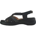 thumbnail image 4 of kozi Canada Sandale Compensée Décontractée Confortable pour Femmes OY3130 avec Bout Rond Semelle Orthopédique Remplaçable Noir Taupe, 4 of 8