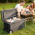 thumbnail image 2 of Gymax 75 Quart Portable Hard Cooler Insulated Rolling Cooler w/6-Day Ice Retention Gray, 2 of 10