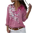 thumbnail image 1 of CEHVOM Cardigan Décontracté pour Femme à Imprimé Végétal, Manches Longues, Quart de Manches, Col en V, Hauts Blouse Liquidation, 1 of 6