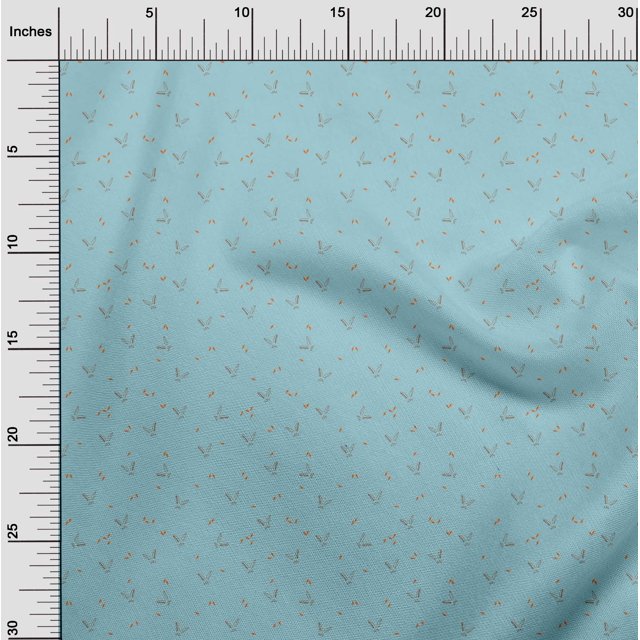 oneOone Cotton Poplin Fabric Carrot & Rabbit Face Animal Decor Fabric Printed BTY 42 Inch Wide