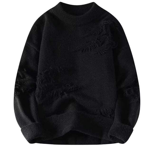 GigrtiJin Men's Winter Casual Sweater Round Neck Solid Color Long Sleeved Sweaters Fashion Comfy Pullover Tops
