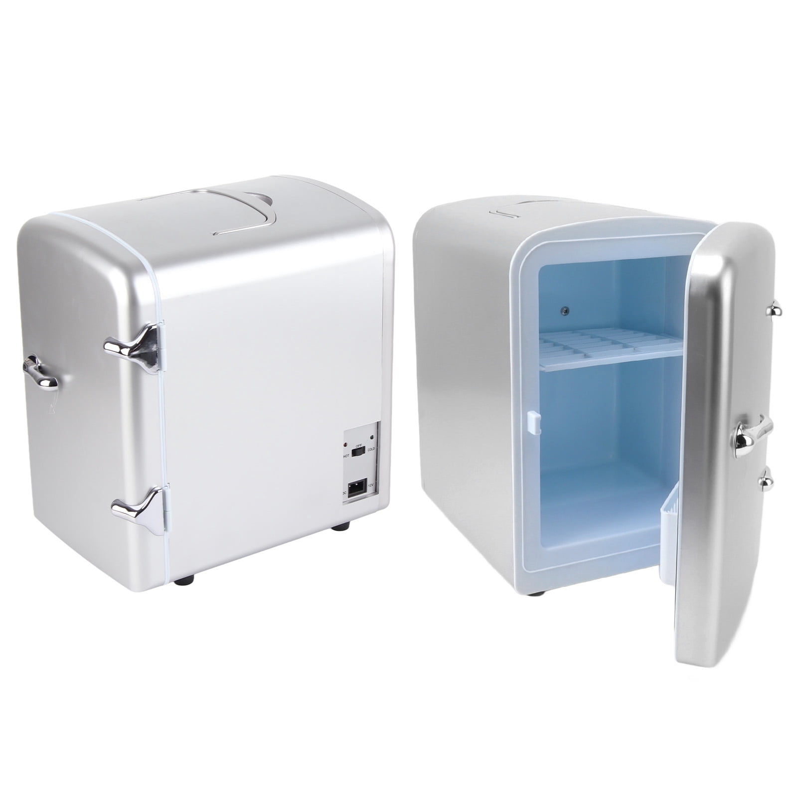 Mini Fridge, 4 Liter 6 Can 100-240V AC 12V DC Portable Cooler And Warmer 36W Tiny Skincare Fridge Multifunctional Personal Beverage Refrigerator For Bedroom Dorm Office Car
