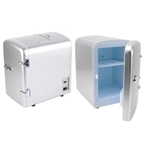 Mini Réfrigérateur, 4 Liter 6 Peut 100-240V AC 12V DC Refroidisseur portable et chaud 36W Tiny Skincare Fridge Réfrigérateur multifonctionnel de boissons personnelles pour voiture de bureau de dorme chambre